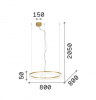 Nowoczesna Lampa Wisząca Mosiądz LED Okrąg CROWN SP D80 314921 IDEAL LUX